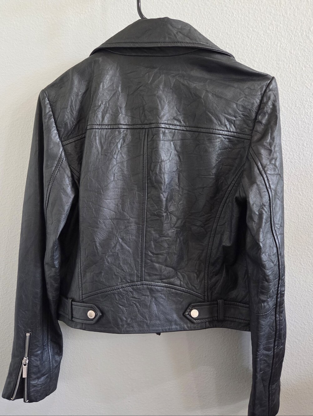 NWT Michael Kors Black Faux Leather Moto Jacket - Picture 4 of 5
